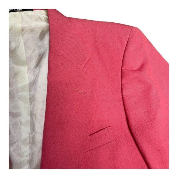 Pink "David Taylor" L Men 42 Blazer Sport Coat Unusual Front Pocket Activewear - Picture 4 of 10